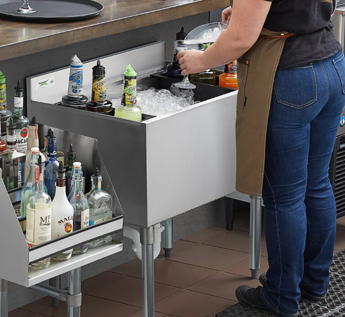 Bar-counter-with-spirit-handl Essential Bar Setup And Equipment